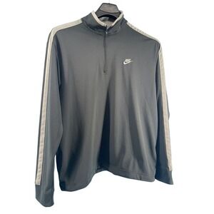Vintage Nike Swoosh Track Jacket Quarter Zip Men's XL Gray Y2K 90s Streetwear